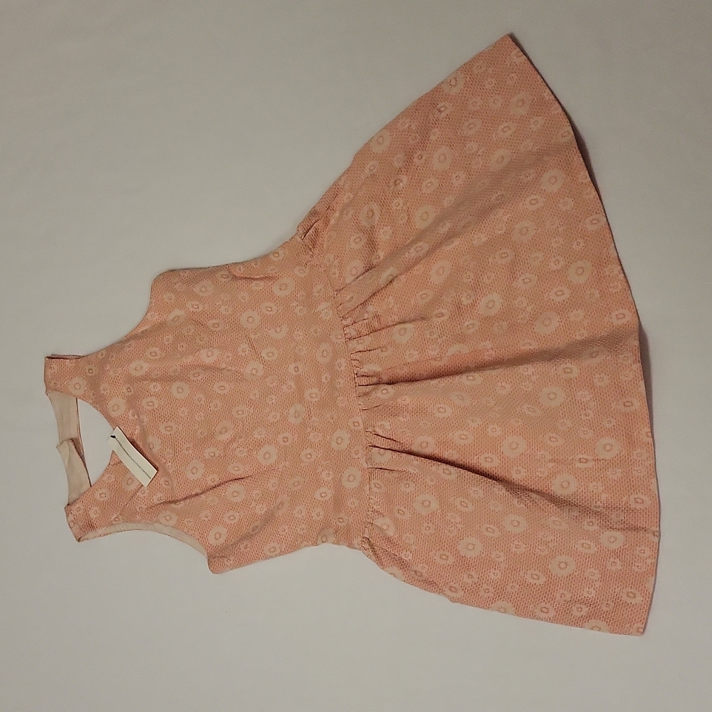 Under Skies Lace Mini Dress Sleeveless Cotton Peach Off White Women Medium M